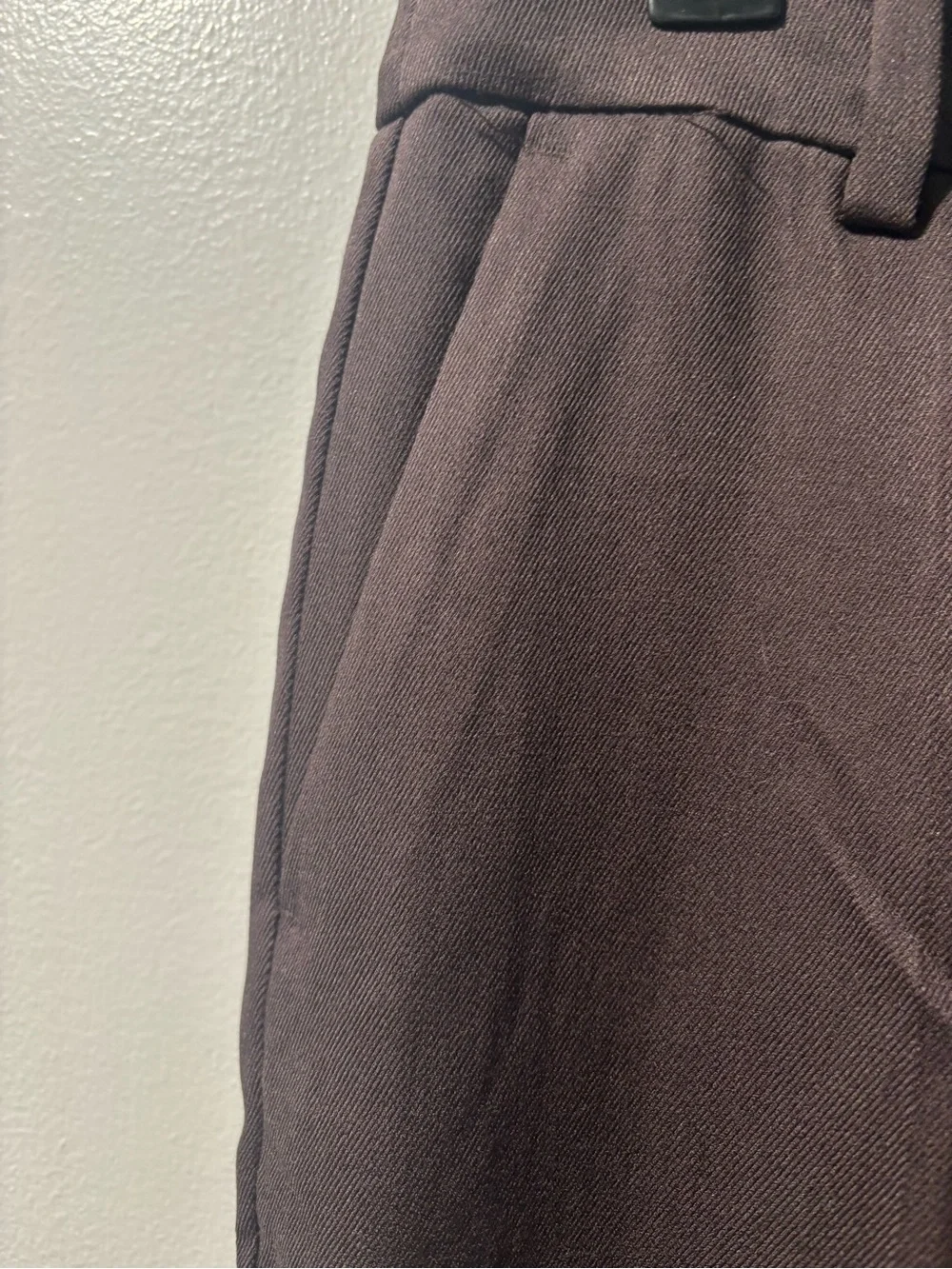 NWT H&M Women’s Dark Brown Pants polyester blend but look & feel more like linen